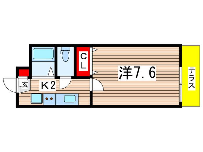 QUALIAIII(1K/1階)の間取り写真