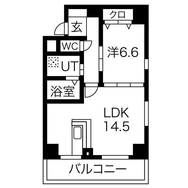 サン東山公園ウエスト(1LDK/5階)の間取り写真