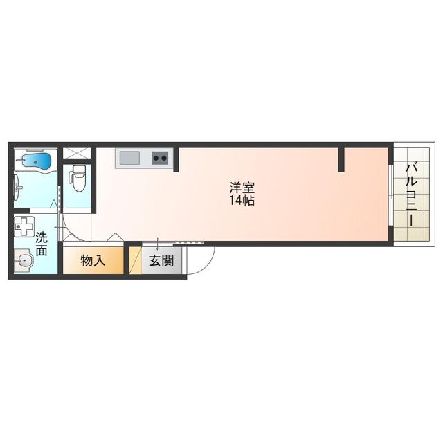 FORESTA春日出(ワンルーム/1階)の間取り写真