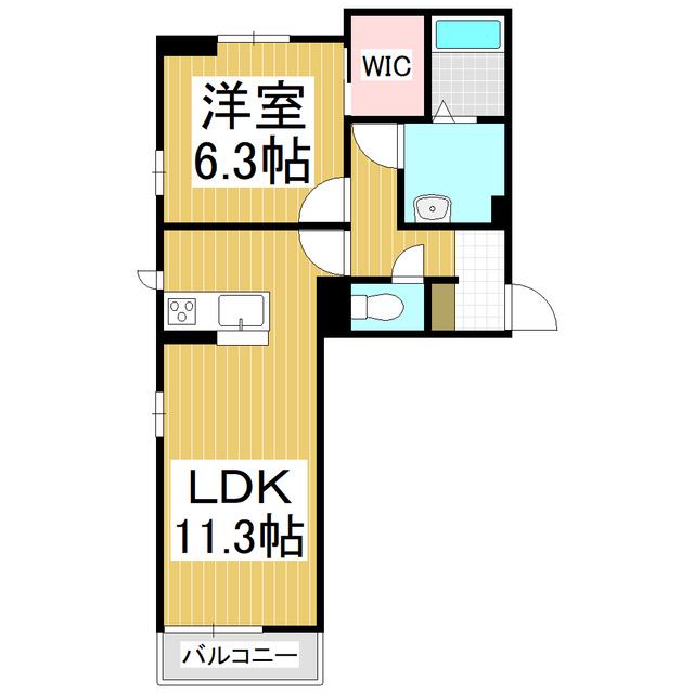丸花見一号館(1LDK/1階)の間取り写真