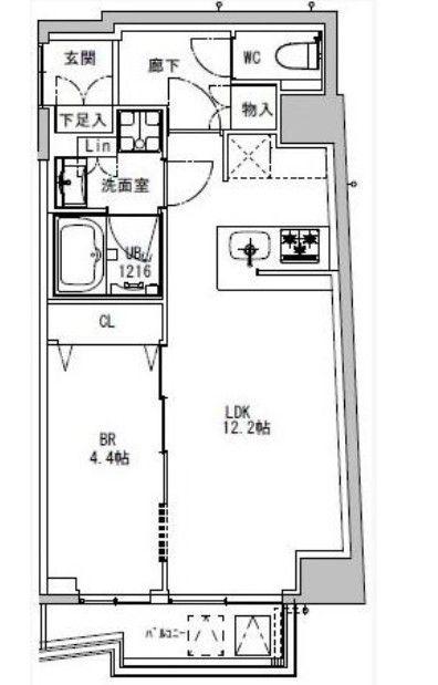 S-RESIDENCE両国PARK SIDE(1LDK/1階)の間取り写真