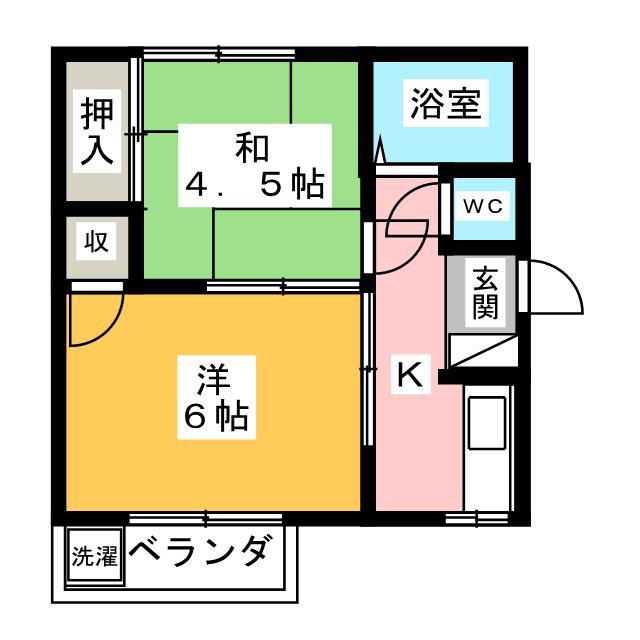 第二ペガサスA(2K/2階)の間取り写真