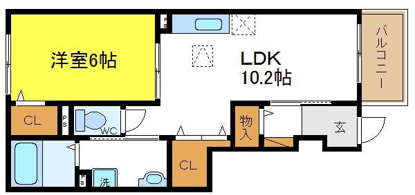 セレーノ加美(1LDK/1階)の間取り写真
