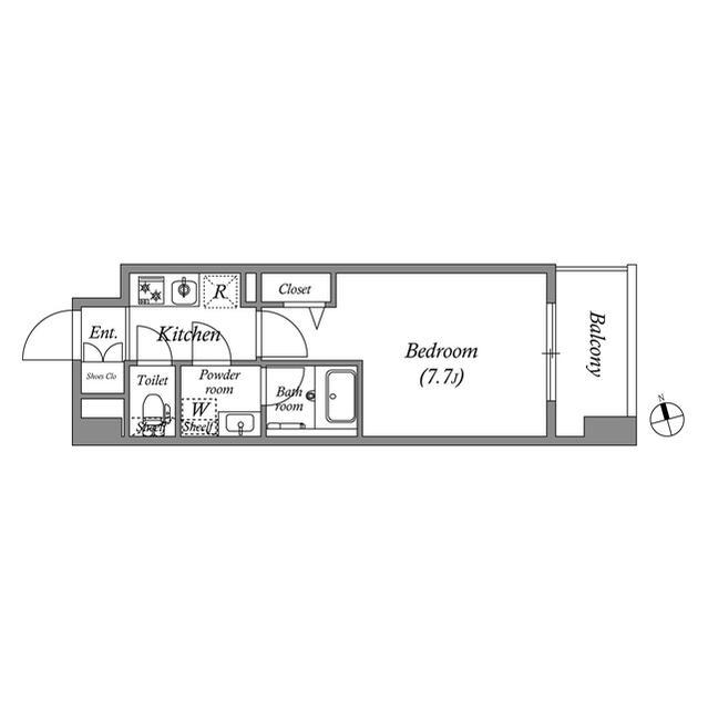 GRAN PASEO町屋(1K/2階)の間取り写真