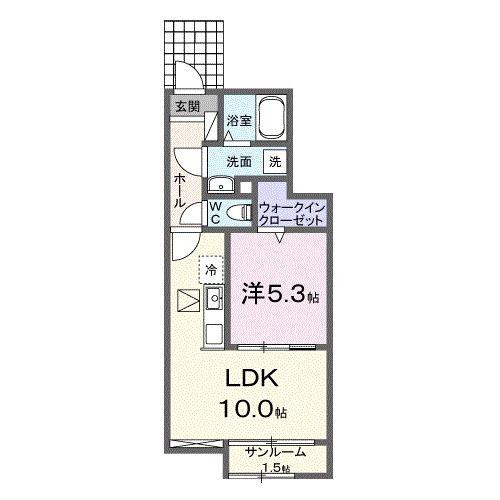 ウェル アイランドS-I(1LDK/1階)の間取り写真