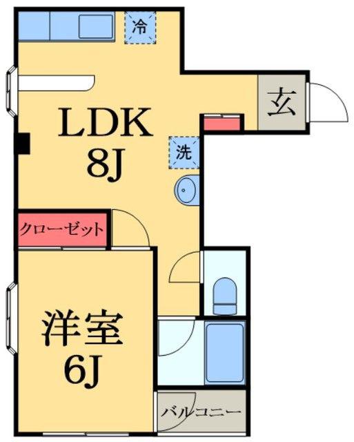 芝コーポ1号館(1LDK/3階)の間取り写真