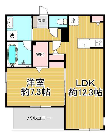 YS COURT 2(1LDK/3階)の間取り写真