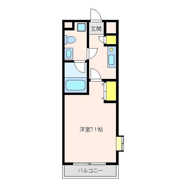 サザンクロス(1K/4階)の間取り写真
