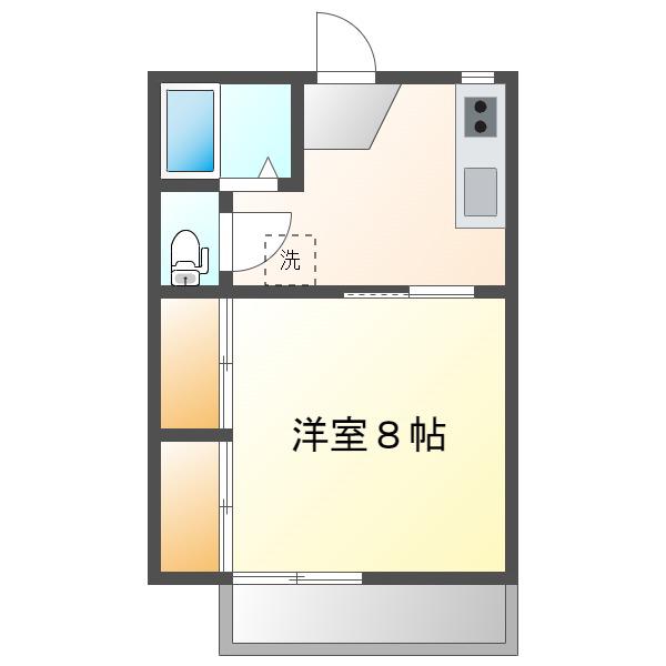 サンビレッジ(1K/2階)の間取り写真