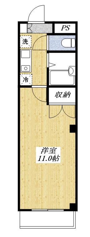 リエス万願寺(1K/1階)の間取り写真