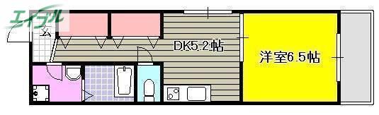 COCO新屋敷(1DK/1階)の間取り写真