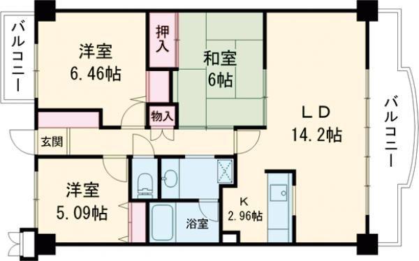 プレステージ青山(3LDK/2階)の間取り写真