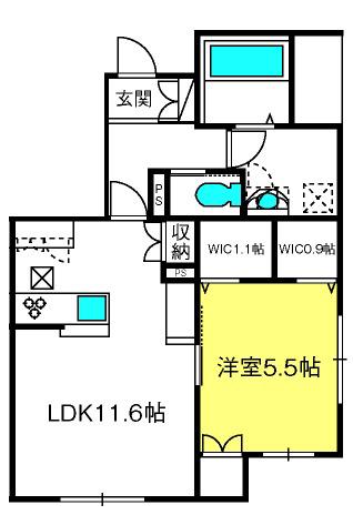 カーサ ソアラ(1LDK/1階)の間取り写真