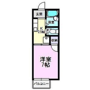 ドミール諸ノ木(1K/2階)の間取り写真