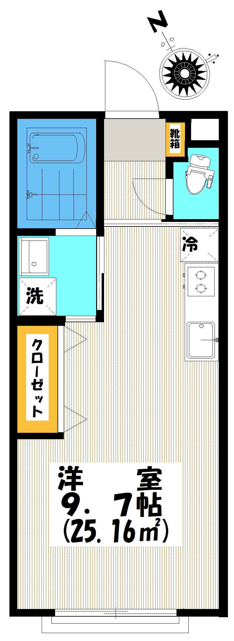 ミモザ吉祥寺東町(ワンルーム/2階)の間取り写真