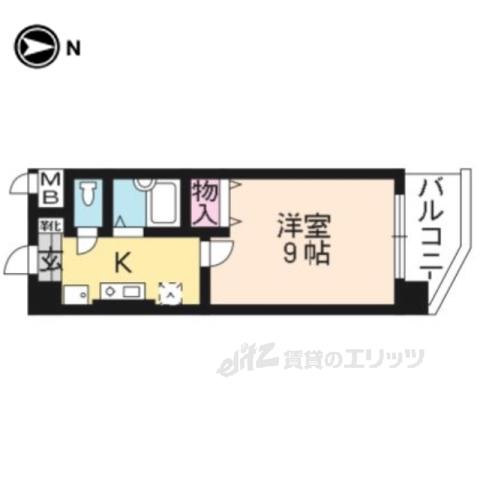 ハウスセゾン朱雀大路(1K/7階)の間取り写真