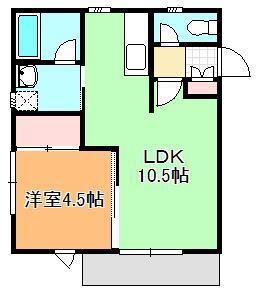 ネオリファインドI(1LDK/1階)の間取り写真