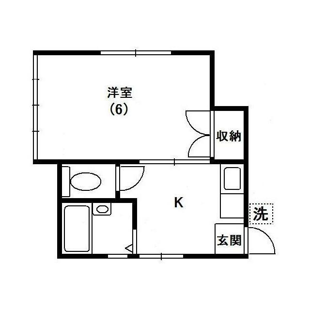 キクヤハイツ(1K/1階)の間取り写真
