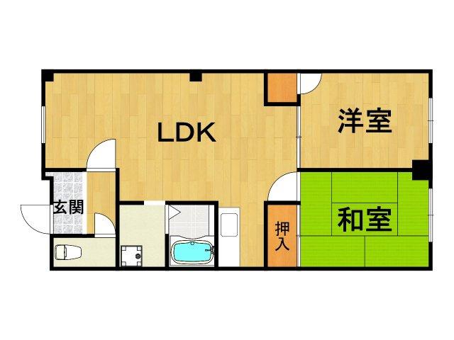 グレース園田(2LDK/2階)の間取り写真