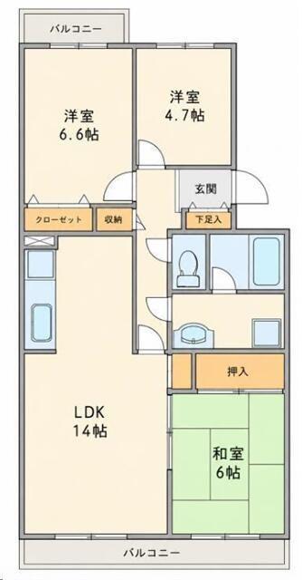 エスペランサ21(3LDK/2階)の間取り写真