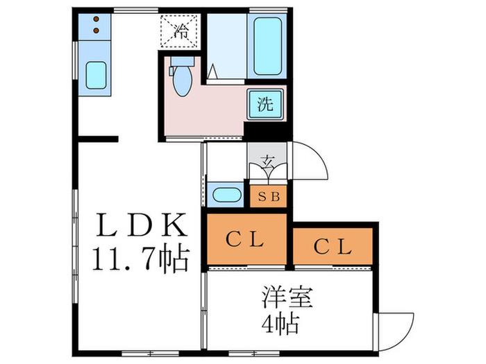 グレース京都二条(1LDK/3階)の間取り写真