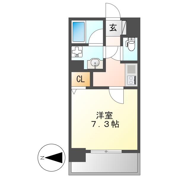 エコロジー栄レジデンス(1K/9階)の間取り写真