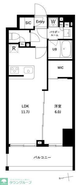 アーバンパーク綾瀬ウエスト(1LDK/6階)の間取り写真