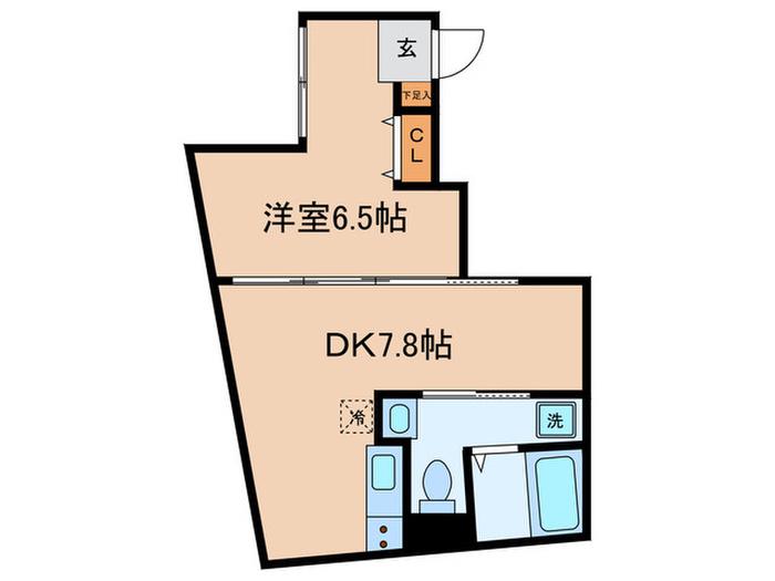 アトリア瀬田(1DK/5階)の間取り写真