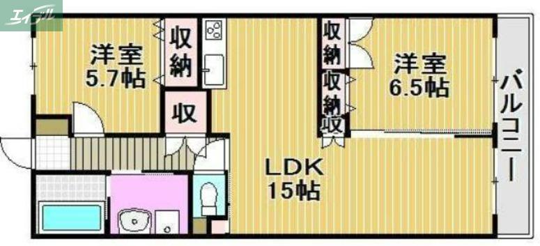 アイステージ幸町(2LDK/8階)の間取り写真