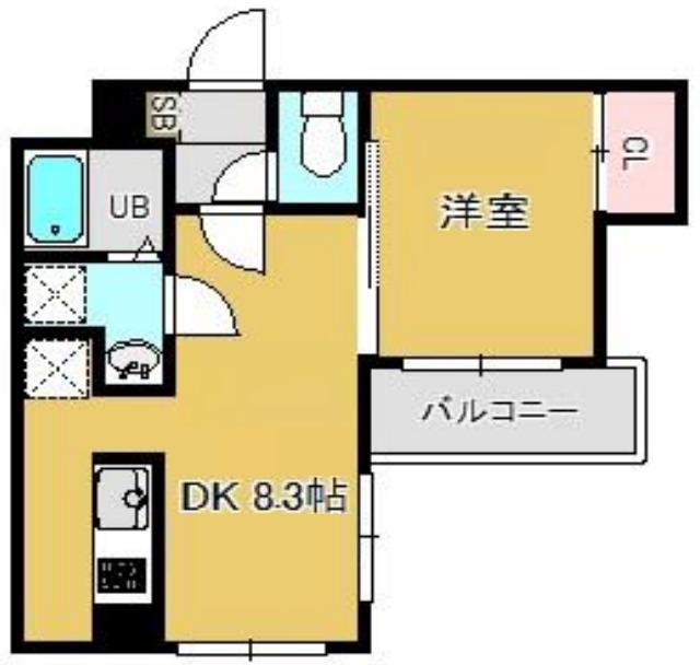 RIKAON船橋湊町(1DK/2階)の間取り写真