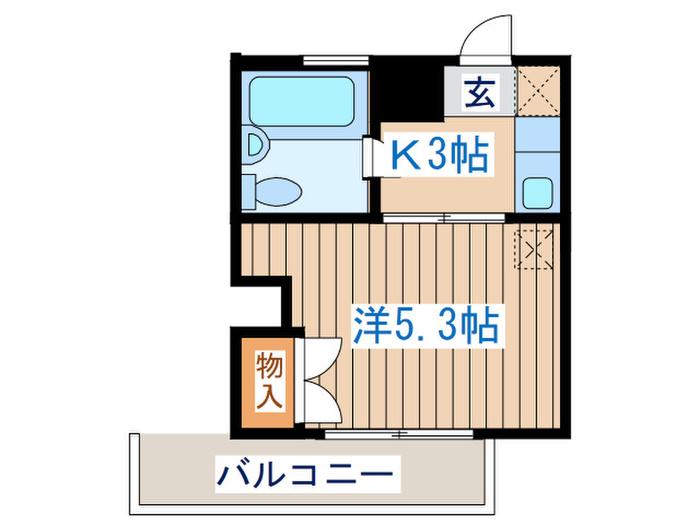ハイツ カルチエラタン(1K/3階)の間取り写真