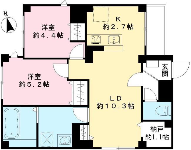 クレア ネスト(2LDK/2階)の間取り写真