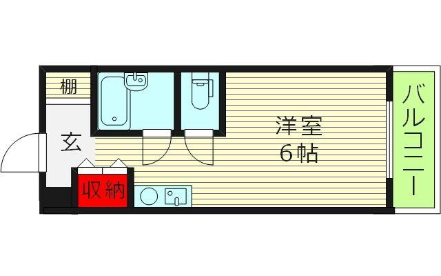 プレジデント横田(ワンルーム/2階)の間取り写真