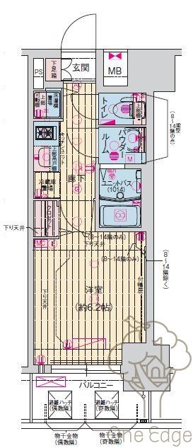 プレサンス扇町駅前(1K/8階)の間取り写真
