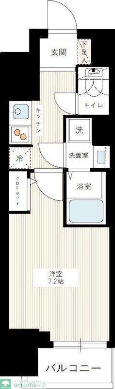 HYS三ノ輪(1K/11階)の間取り写真