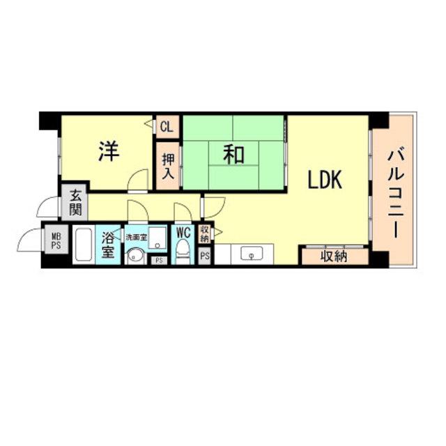 ウエストコート11番街(2LDK/3階)の間取り写真