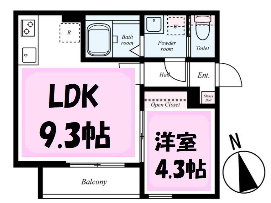 GRADUS大袋II(1LDK/1階)の間取り写真