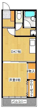 グレースハイム(1DK/1階)の間取り写真