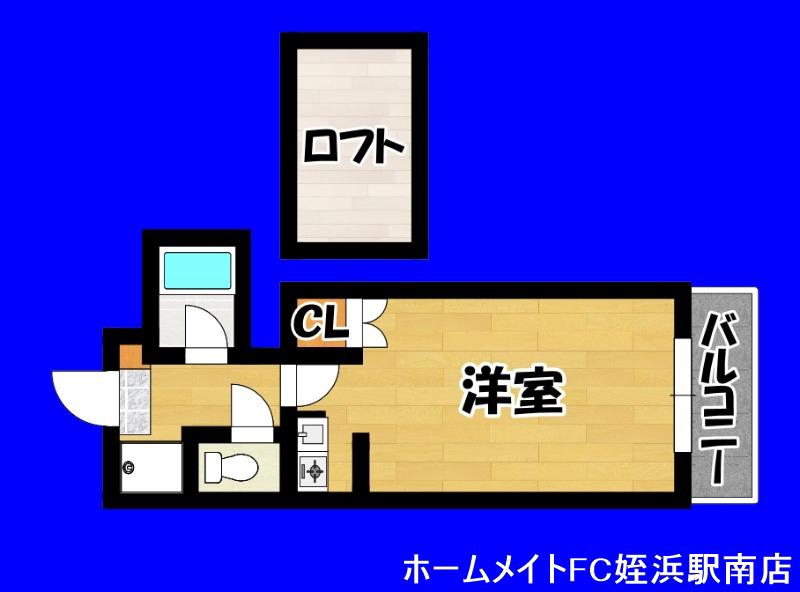 OAK VILLA室見14TH(ワンルーム/4階)の間取り写真