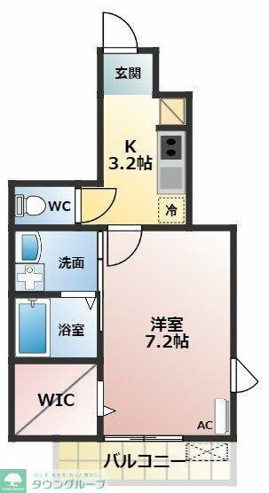 ボヌールメゾンA(1K/1階)の間取り写真