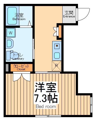 ノゾミオ生麦ウエスト(1K/3階)の間取り写真
