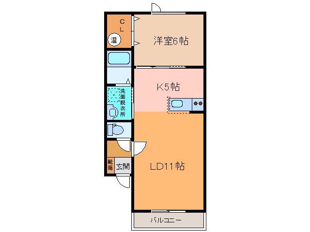 CASACHIC(1LDK/1階)の間取り写真