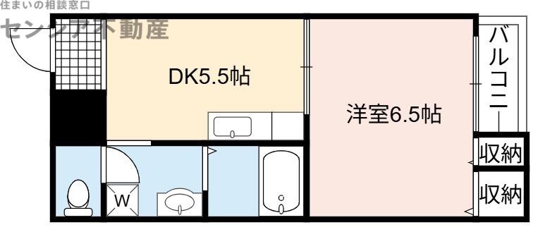 フローラ鶴見(1DK/1階)の間取り写真