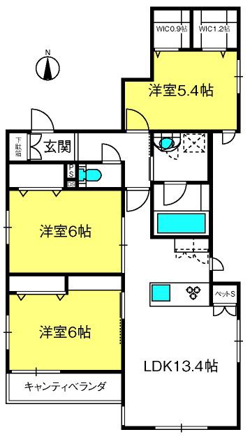 アオイ マーレ(3LDK/3階)の間取り写真
