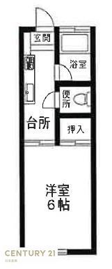 第一花村コーポ(1K/2階)の間取り写真