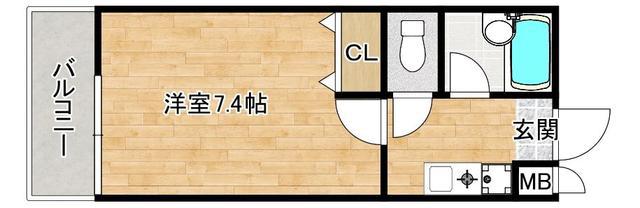 KS鳥飼APARTMENT(1K/2階)の間取り写真