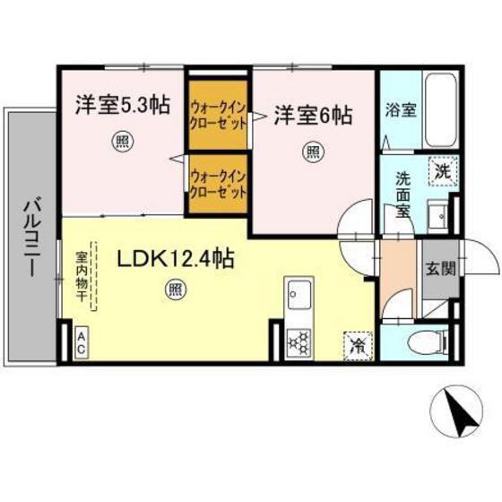 D-ROOM平田台(2LDK/1階)の間取り写真