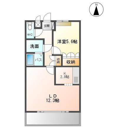 グランディ(1LDK/1階)の間取り写真