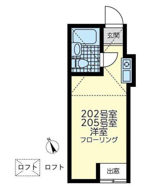 ネオステージ蒔田(ワンルーム/2階)の間取り写真