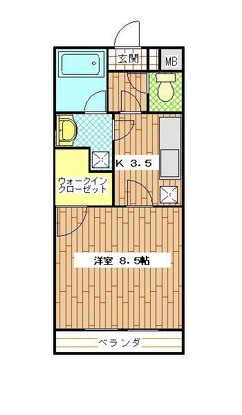 VRD宮原(1K/3階)の間取り写真